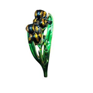 MFA Blue Iris Brooch Enamel Museum Fine Arts Vintage Pin